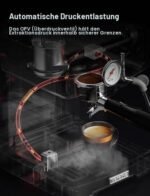 Neretva Siebträgermaschine mit Mahlwerk 15 Bar & 40 Mahlgrade Kegelmahlwerk Kaffeemühle Elektrisch Edelstahl – Bild 5