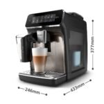 PHILIPS Kaffeevollautomat LatteGo 3300 Chrom – 6 Spezialitäten, Keramikmahlwerk, SilentBrew – Bild 7