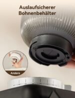 Neretva Kaffeemühle Elektrisch mit Kegelmahlwerk 40 Mahlgrade Edelstahl Antistatik – Bild 7