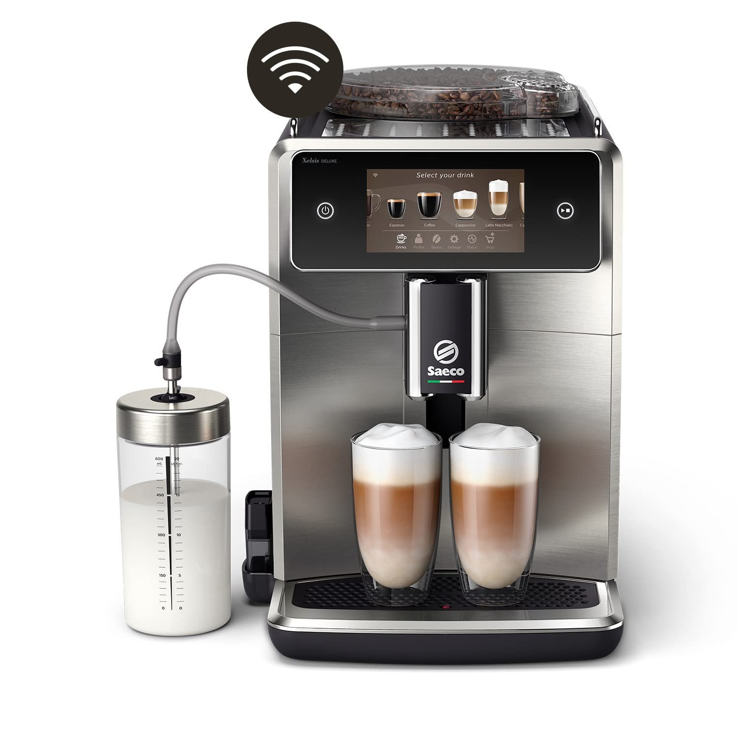 61DqheUAKOL Saeco Xelsis Deluxe Kaffeevollautomat Edelstahl, 22 Spezialitäten, WLAN – Bild 1