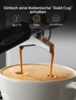 Neretva Siebträgermaschine mit Mahlwerk 15 Bar & 40 Mahlgrade Kegelmahlwerk Kaffeemühle Elektrisch Edelstahl – Bild 4