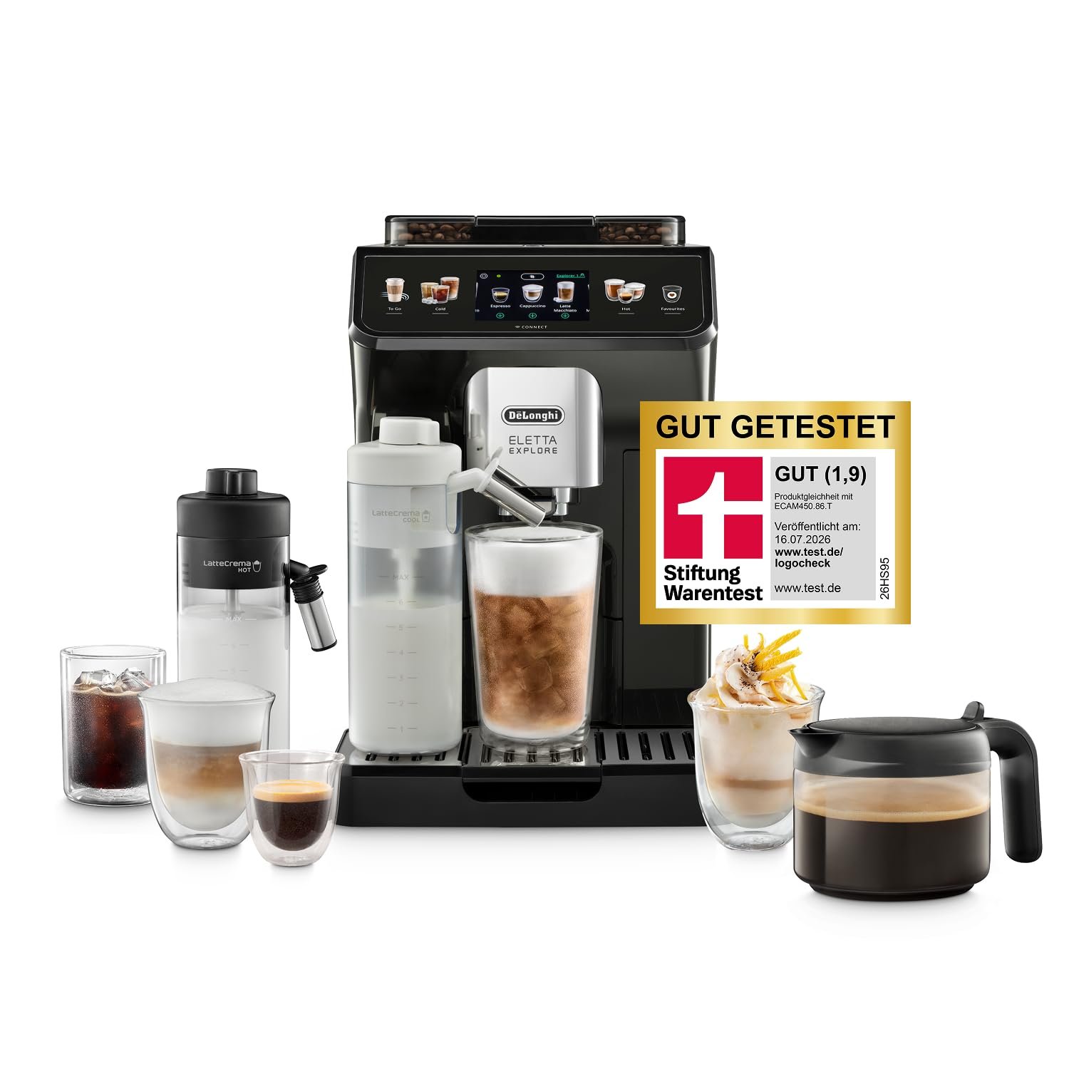 61h1iXQ3CvL De'Longhi Eletta Explore Kaffeevollautomat 50+ Getränke Cold Brew LatteCrema Hot & Cool – Bild 1