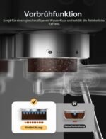 Neretva Siebträgermaschine 20 Bar mit Kaffeemühle 40 Mahlgrade Espressomaschine Set – Bild 3
