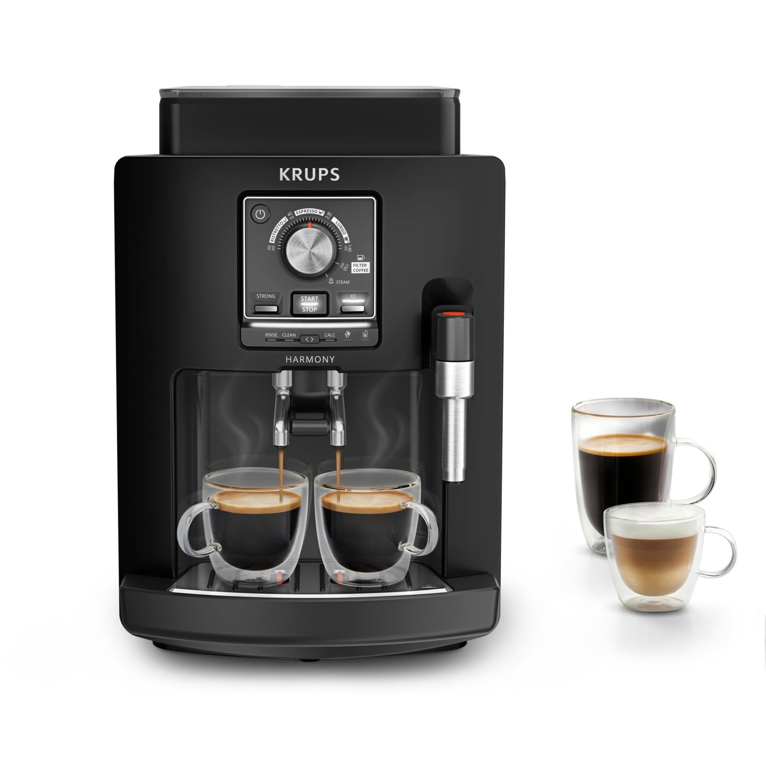 61ypVFRAH8L Krups Harmony Kaffeevollautomat, 4 Spezialitäten, Milchaufschäumdüse, Doppeltassenfunktion – Bild 1