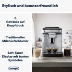 De'Longhi Magnifica Evo Kaffeevollautomat Silber - 5 Getränke, Mahlwerk, Milchaufschäumer – Bild 2