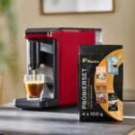 Tchibo Esperto mini Kaffeevollautomat Rot mit Mahlwerk & Kaffeeprobierset, Touch-Display, kompakt – Bild 4