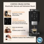 KRUPS Coffee Crush Extra Kaffeevollautomat 15 cm breit Edelstahl-Mahlwerk 15 Bar Schwarz – Bild 3