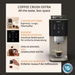 KRUPS Coffee Crush Extra Kaffeevollautomat 15 cm breit Mahlwerk Espresso Lungo Filterkaffee Beige – Bild 3
