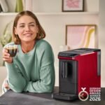Tchibo Esperto mini Kaffeevollautomat Rot mit Mahlwerk & Kaffeeprobierset, Touch-Display, kompakt – Bild 2