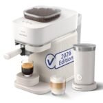 PHILIPS Baristina Espressomaschine mit Mahlwerk & Milchaufschäumer, 16 Bar, Weiß